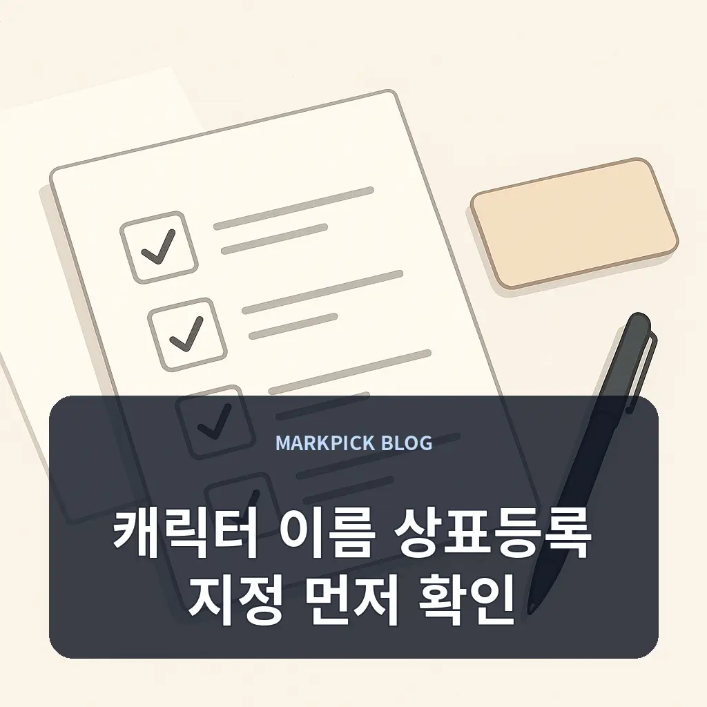 캐릭터 이름 상표등록 지정 먼저 확인