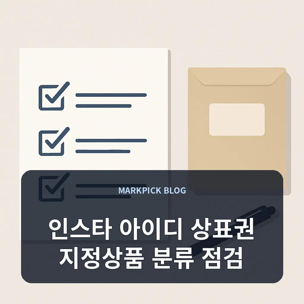 인스타 아이디 상표권 지정상품 분류 점검