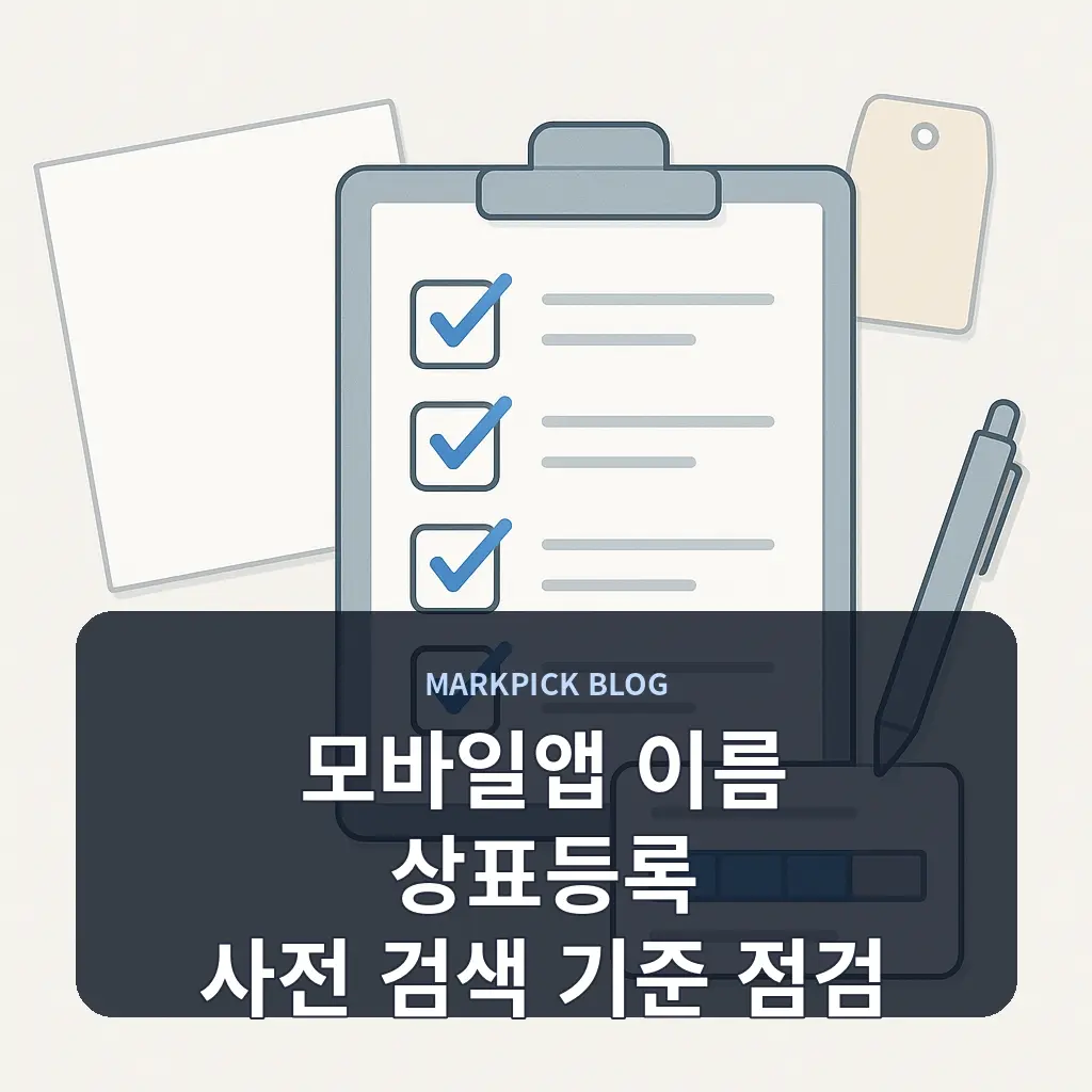 모바일앱 이름 상표등록 사전 검색 기준 점검
